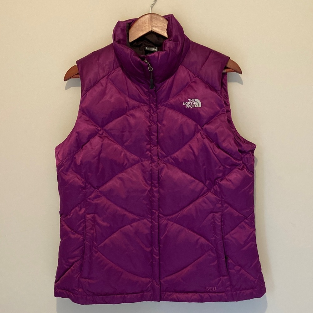 The North Face Women's Vibrant Purple Quilted Goose Down Vest. Like new. Sz L